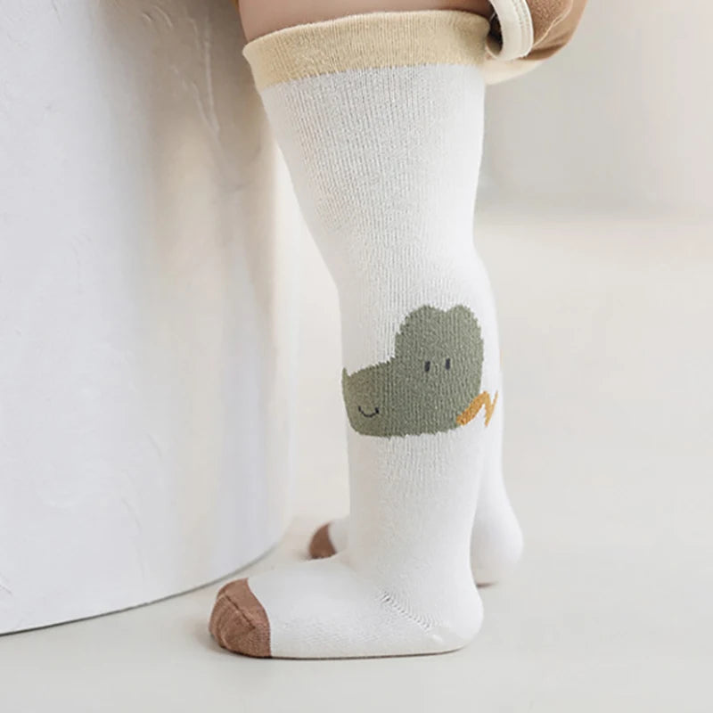 3 Pairs/set Toddler Long Socks New Autumn Newborn Baby Kids Soft Prewalker Stockings Cotton Girl Infant Boy Cute Boneless Socks