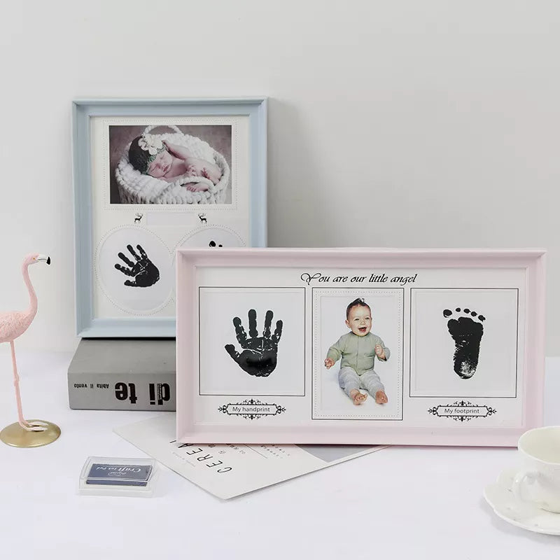 DIY 0-12 Month Baby "MY FIRST YEAR" Hand Foot Ink Pad Print Photo Frame Souvenirs Commemorate Kids Growing Memory Gift Set