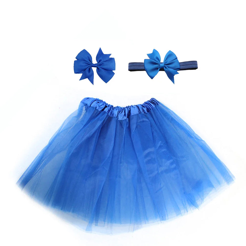 Baby Girl Tulle Tutu Skirt and Headband Hair Clip Sets Newborn Photography Props Newborn Baby Birthday Gift 13 Colors